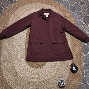 L.L Bean Women's Trench Coat Wool Inner Lining VINTAGE